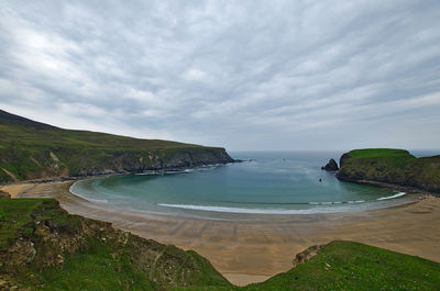 High angle view of beach against sky