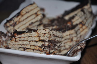 Close-up of dessert in plate