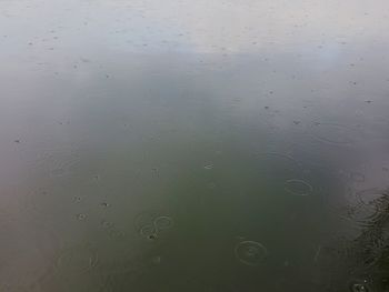 Full frame shot of raindrops on lake