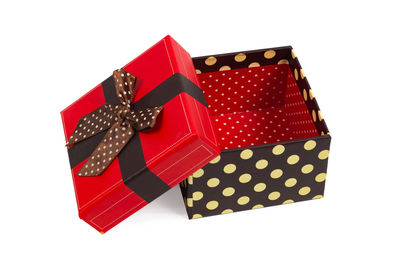 Close-up of red box against white background