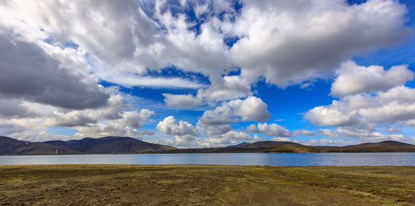 Panoramic view of lake against sky