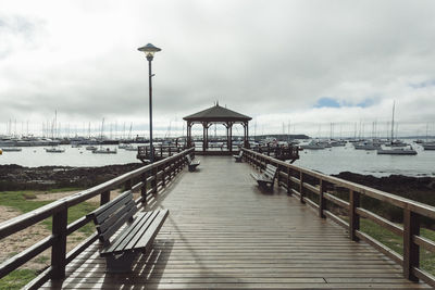 Pier over sea against sky