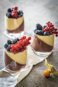 Close-up of dessert on table