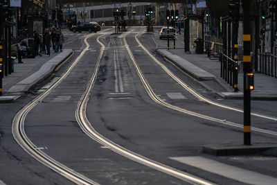 High angle view of traffic on road