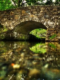 Arch bridge over lake