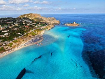 Aerial view of sea against sky