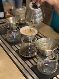 Barista preparing fresh yemeni coffee in düsseldorf 