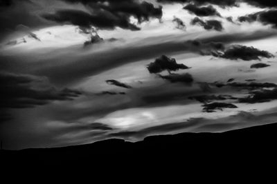 Scenic view of mountains against cloudy sky