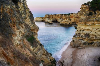 Scenic view of rock formation at praia da marinha