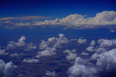 Aerial view of clouds in blue sky