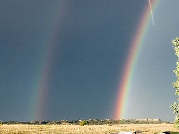 Scenic view of rainbow against sky