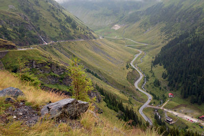 High angle view of road on mountain