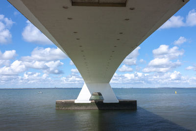 View of bridge over sea against sky