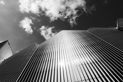 Low angle view of modern building against sky