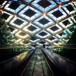 View of illuminated tunnel