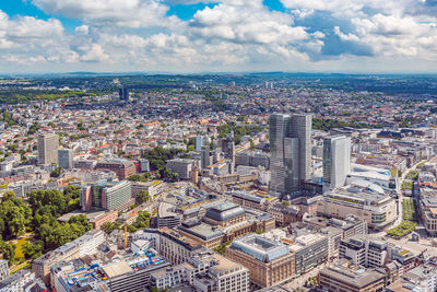 High angle view of townscape against sky