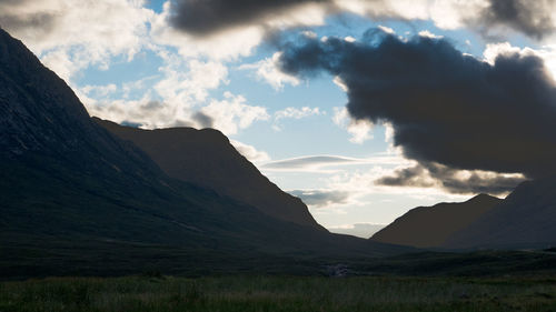 Scenic view of mountains against sky