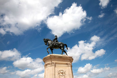 Skyline of the equestrian statue of anne de montmorency, chateau de chantilly, ouse, france
