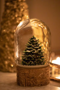 Close-up of glass jar on table