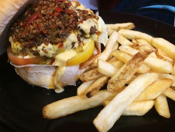 Close-up of served food