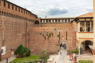 Exterior of historic building against sky