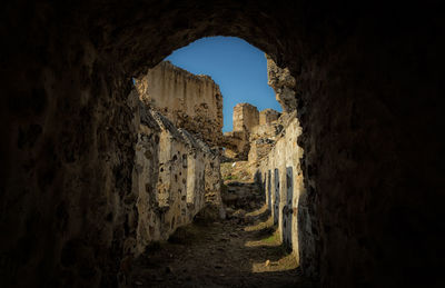 View of old ruin tunnel