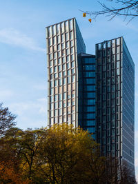 Low angle view of modern building against sky