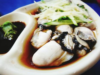 Close-up of seafood in plate