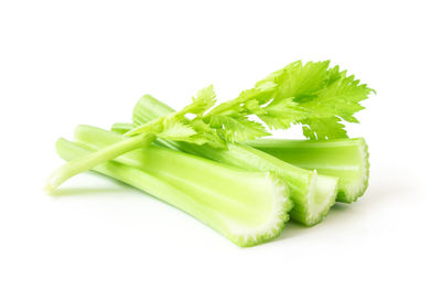 Close-up of vegetable over white background