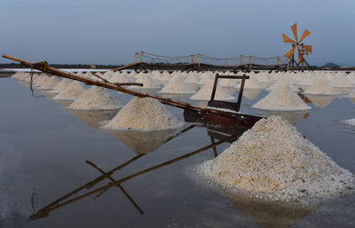 Salt farm and windmill