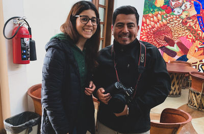 Portrait of smiling young couple