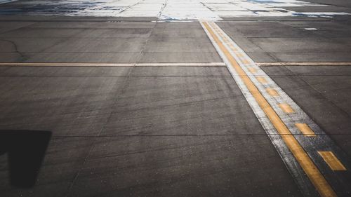 High angle view of airport runway