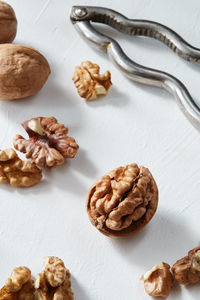 High angle view of cookies on table