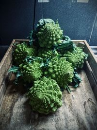 High angle view of vegetables on table