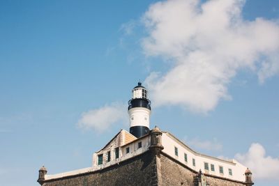 Low angle view of lighthouse against sky