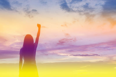 Person against sky during sunset