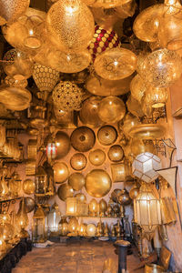 Low angle view of illuminated lanterns