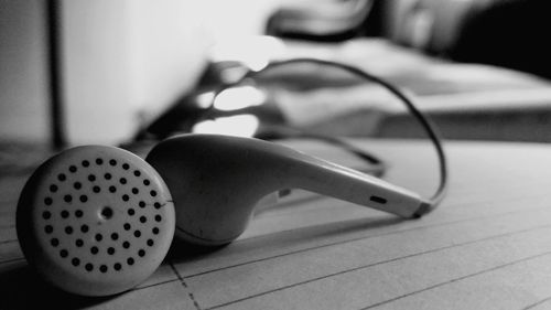 Close-up of eyeglasses on table