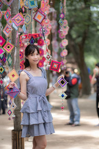 Portrait of girl standing on street