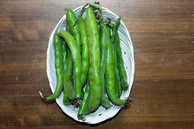 High angle view of vegetables on table