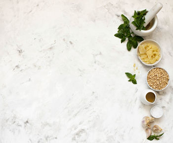 High angle view of food on table