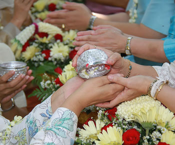 Songkran festival is new year in thailand, water blessing ceremony of adults