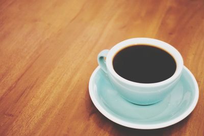 Close-up of coffee on table