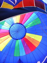 Low angle view of multi colored balloons