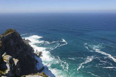 High angle view of sea against sky