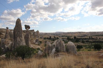 Scenic view of landscape against cloudy sky