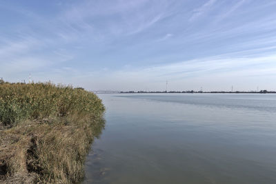 Scenic view of river against sky