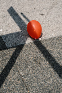 High angle view of ball on soccer field