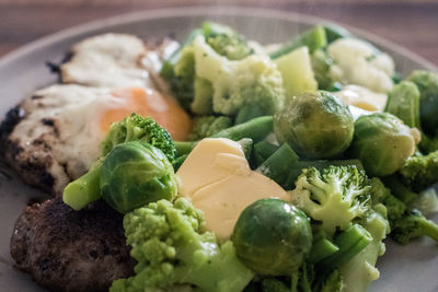 Close-up of vegetables in plate