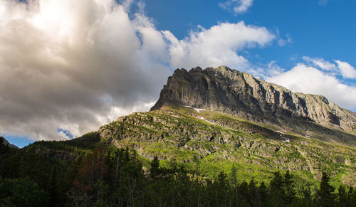 Low angle view of mountain against sky